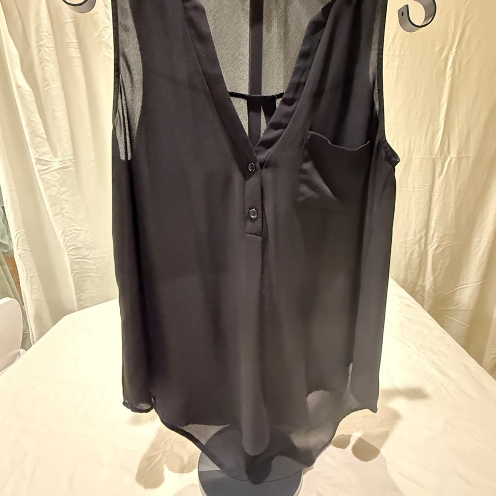 Lush Black Sheer Sleeveless Blouse